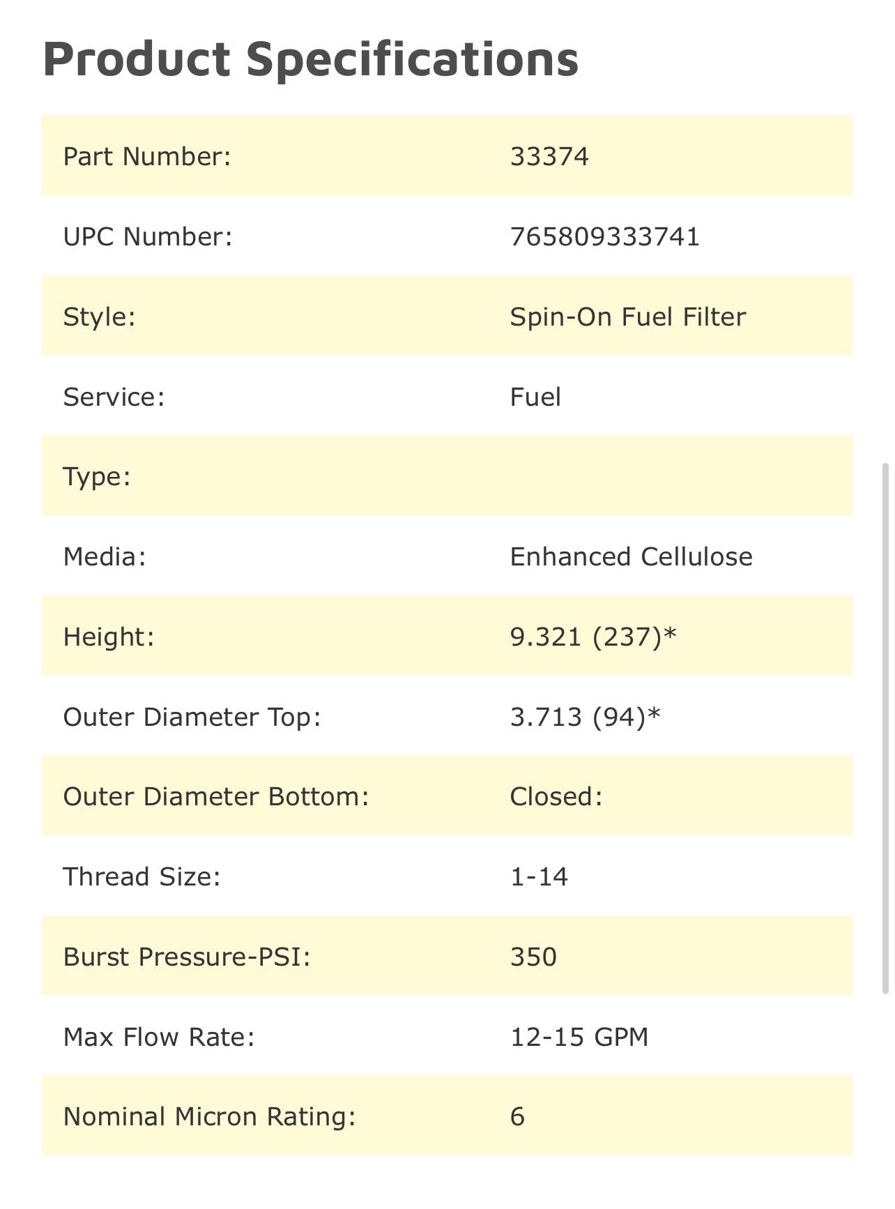 NAPA 3374 Fuel Filter