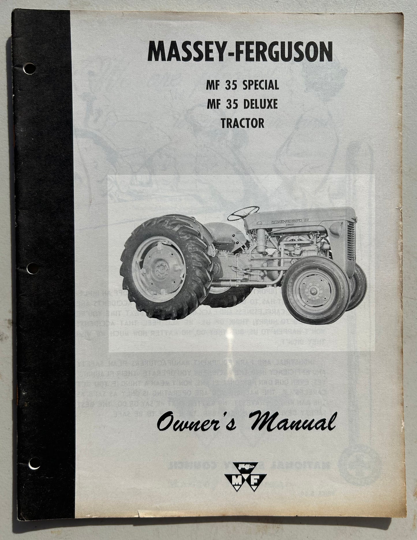 Massey Ferguson MF 35 Special  & 35 Deluxe Tractor _ Owner’s Manual