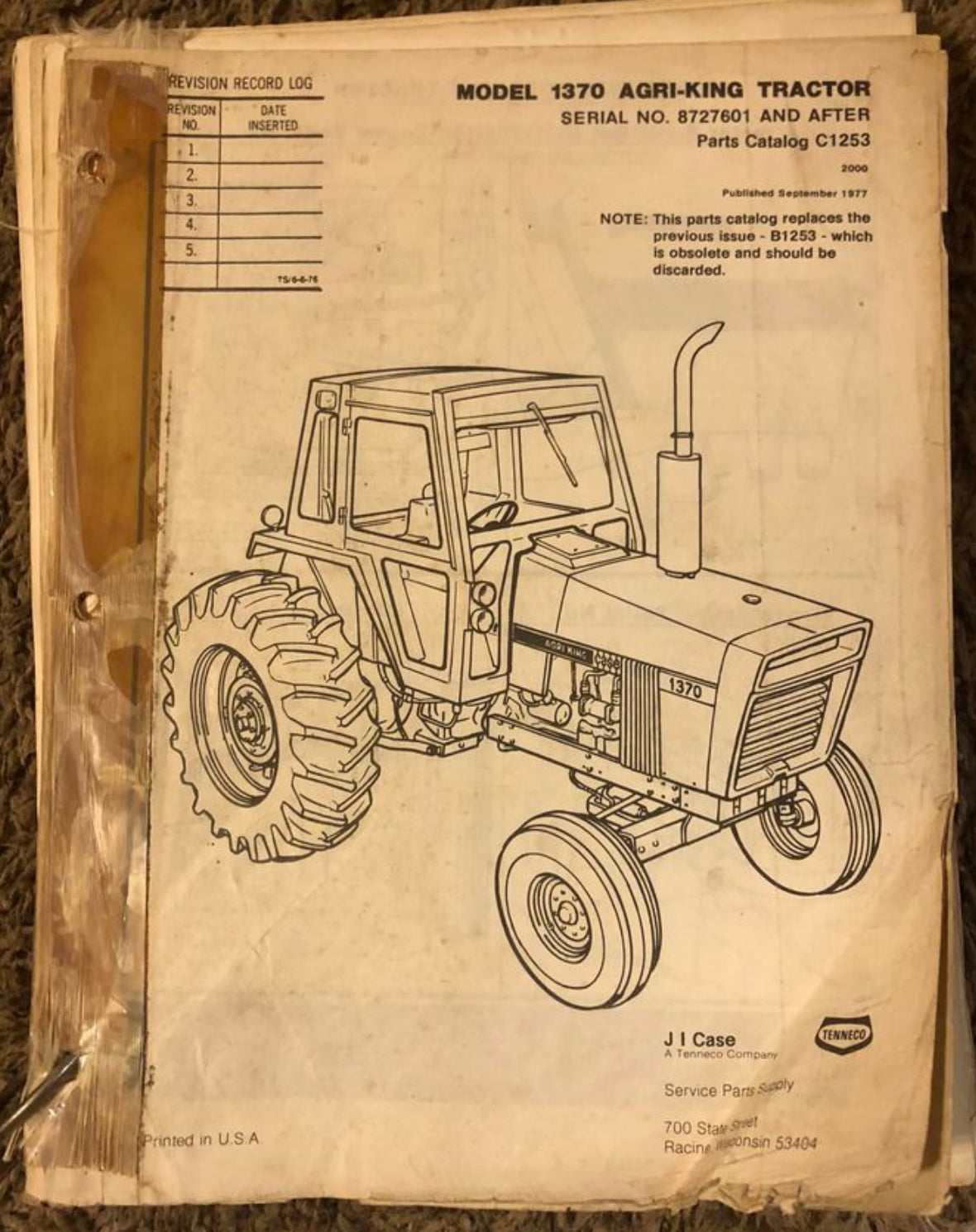 J I Case _ Model 1370 Agri-King Tractor _ Parts Catalog