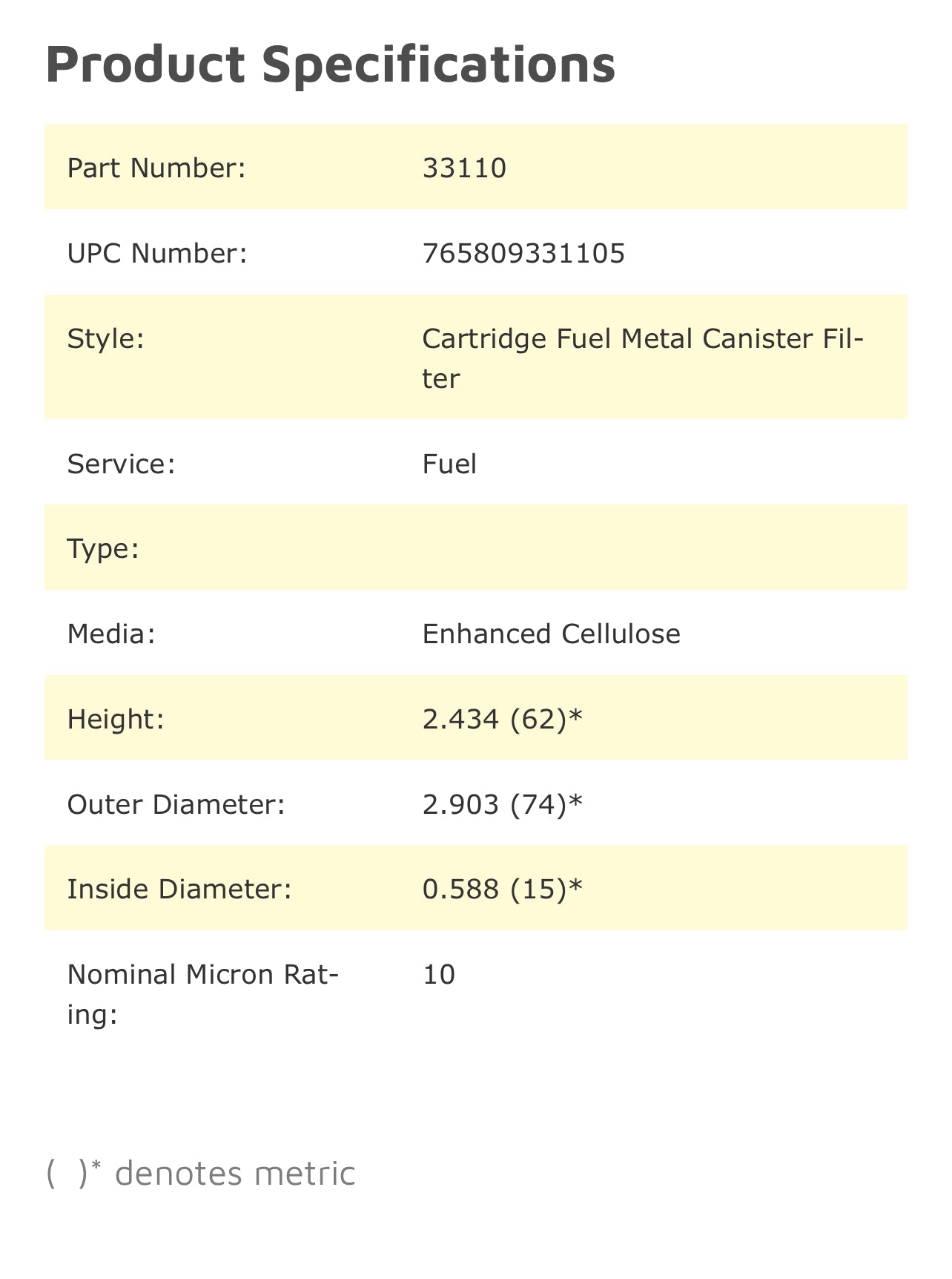 NAPA 3110 Fuel Filter