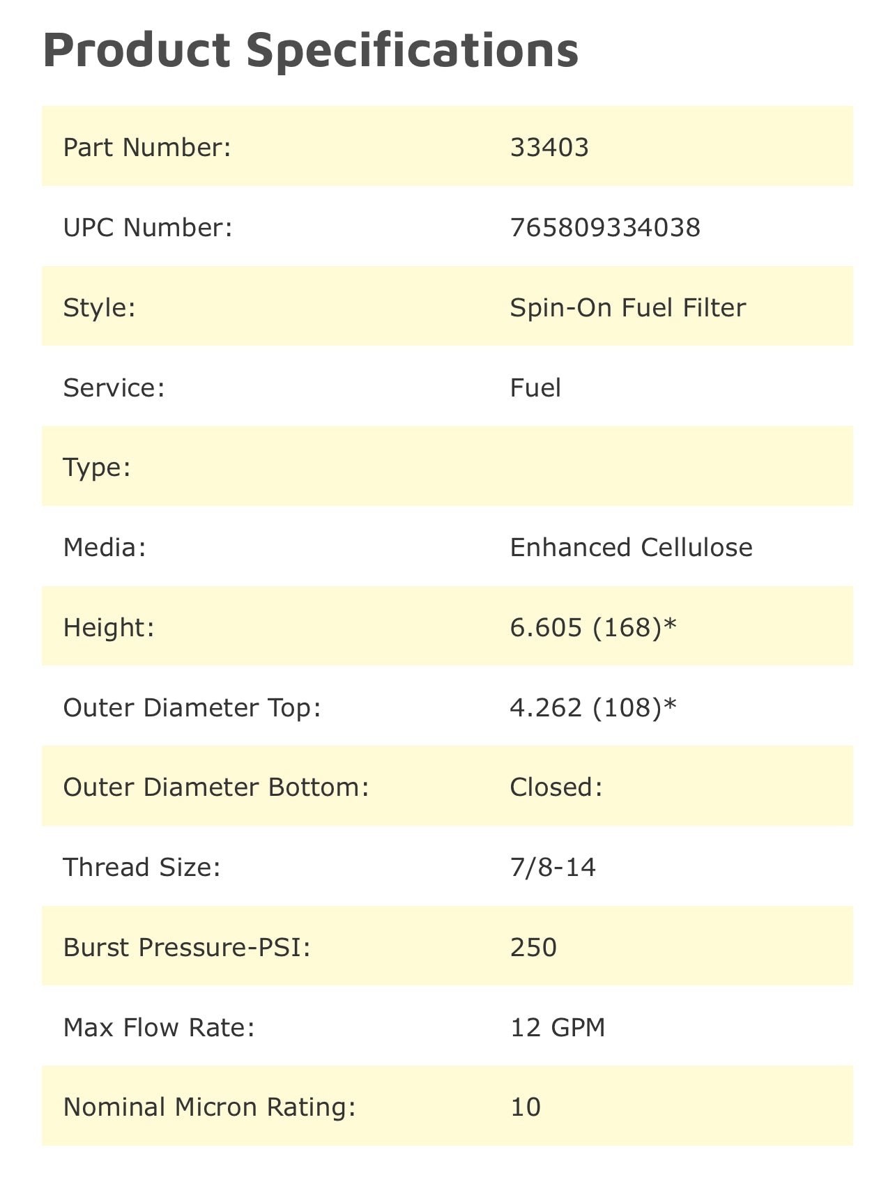 NAPA 3403 Spin-On Fuel Filter