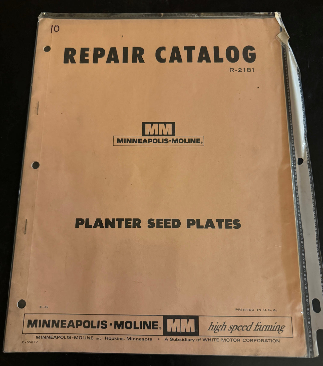 Minneapolis Moline - Planter Seed Plates - Repair Catalog