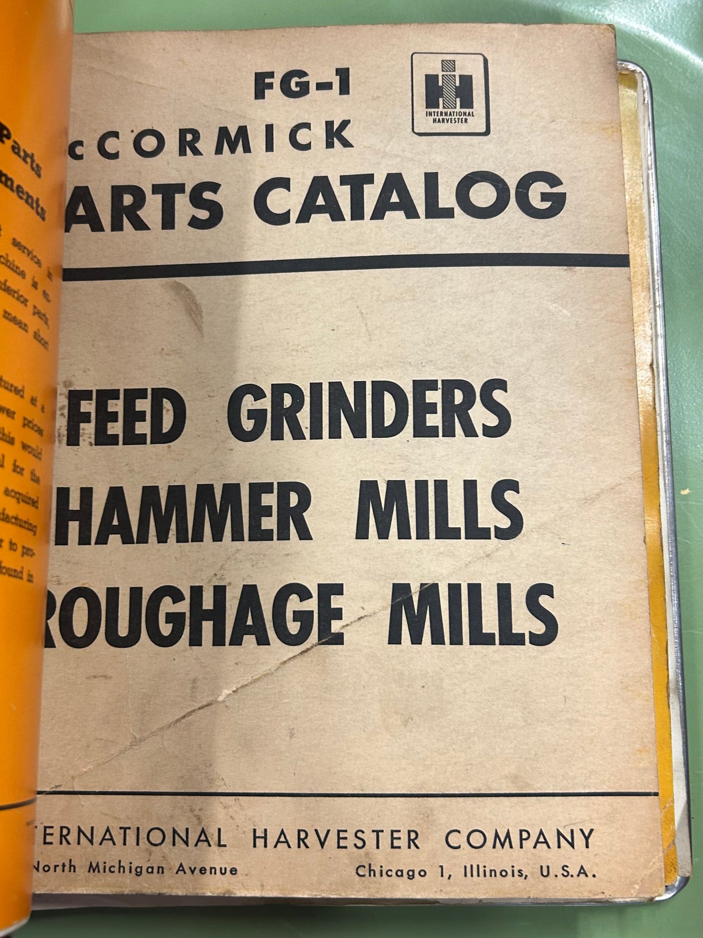 IH McCormick _ Feed Grinders, Hammer Mills &  Roughage Mills _ Parts Catalog FG-1