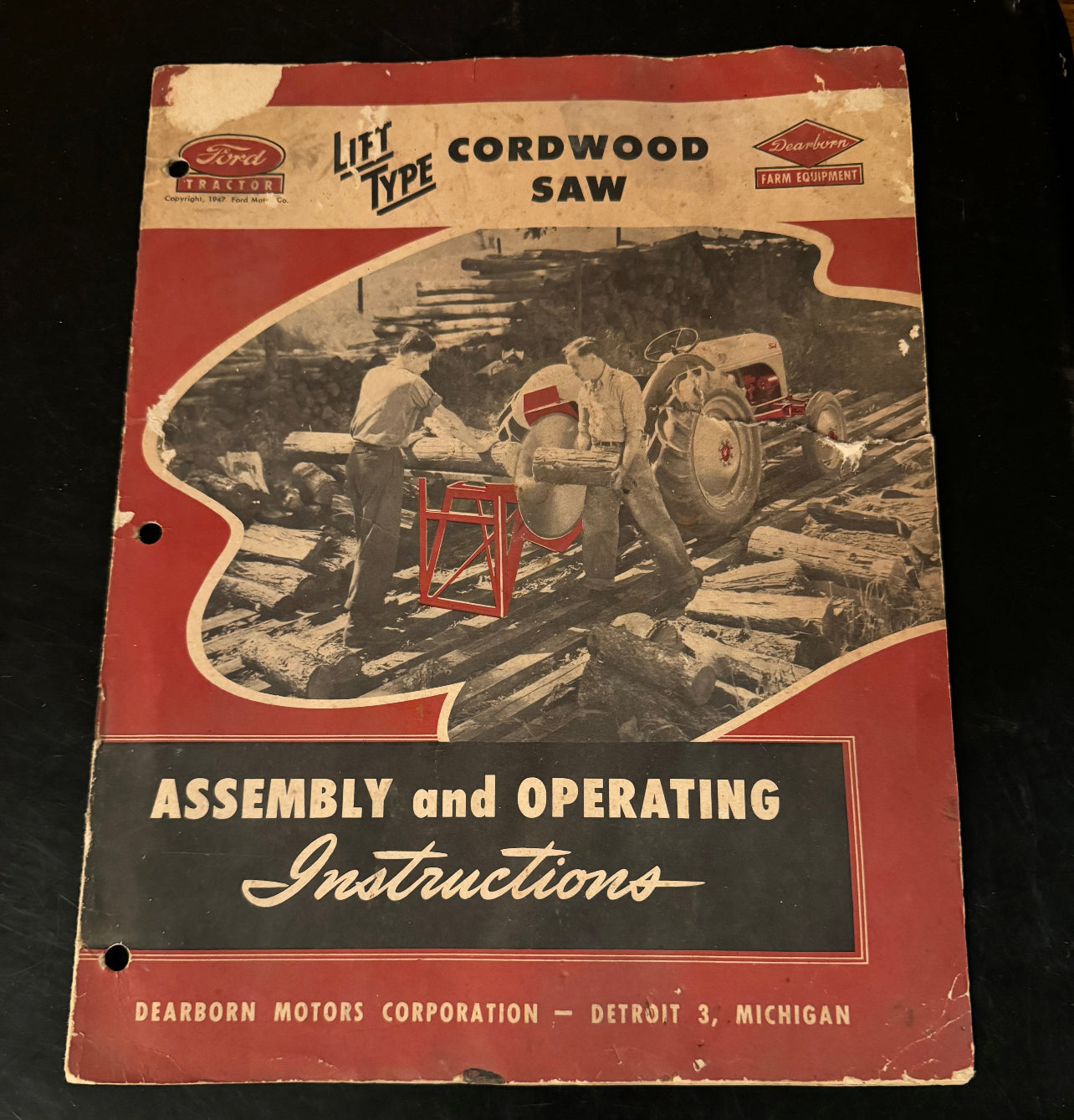 Ford _ Lift Type - Dearborn Cordwood Saw _ Assembly & Operating Instructions