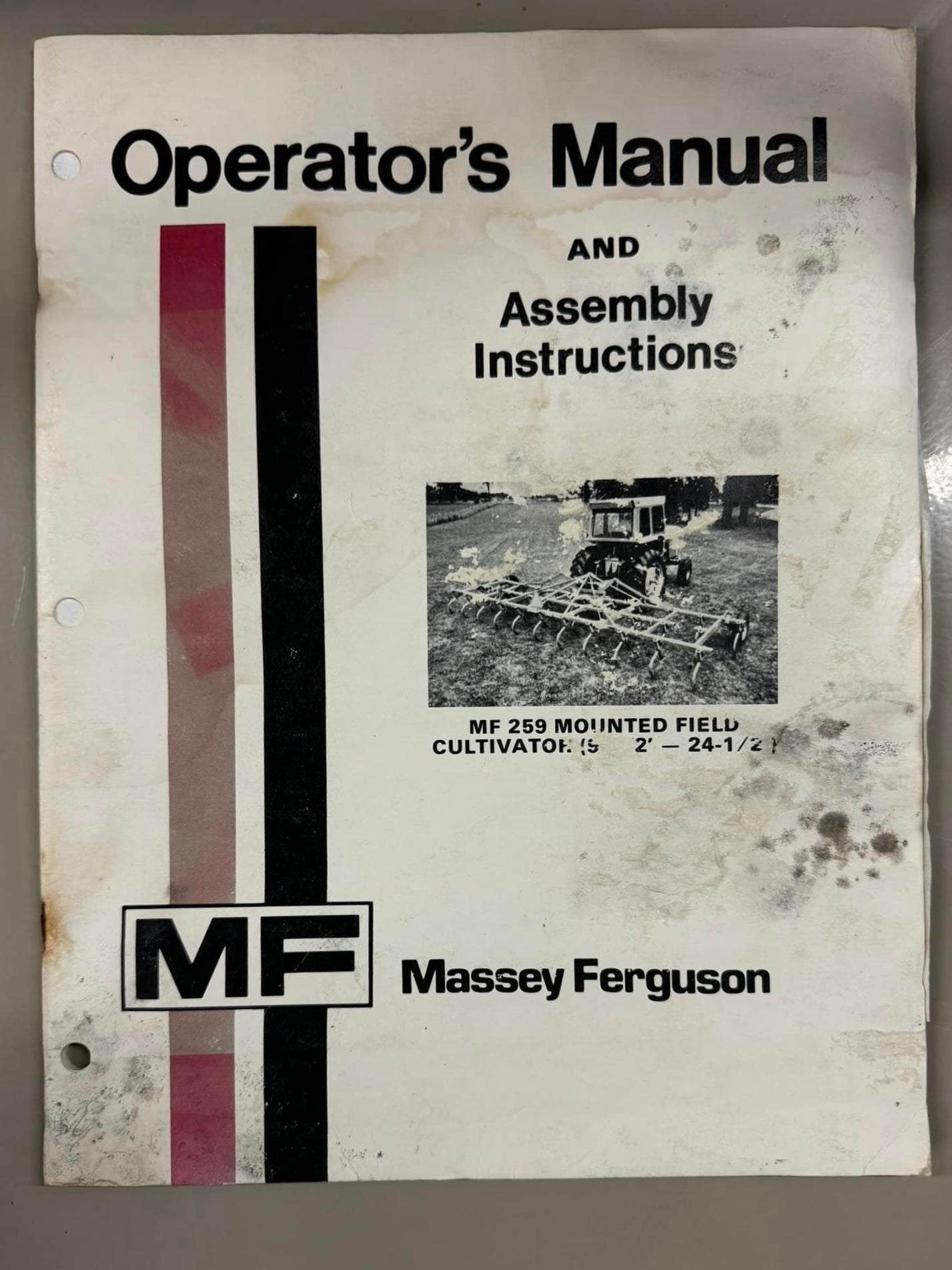 Massey Ferguson _ MF 259 Mounted Field Cultivator _ Operator’s Manual & Assembly Intructions