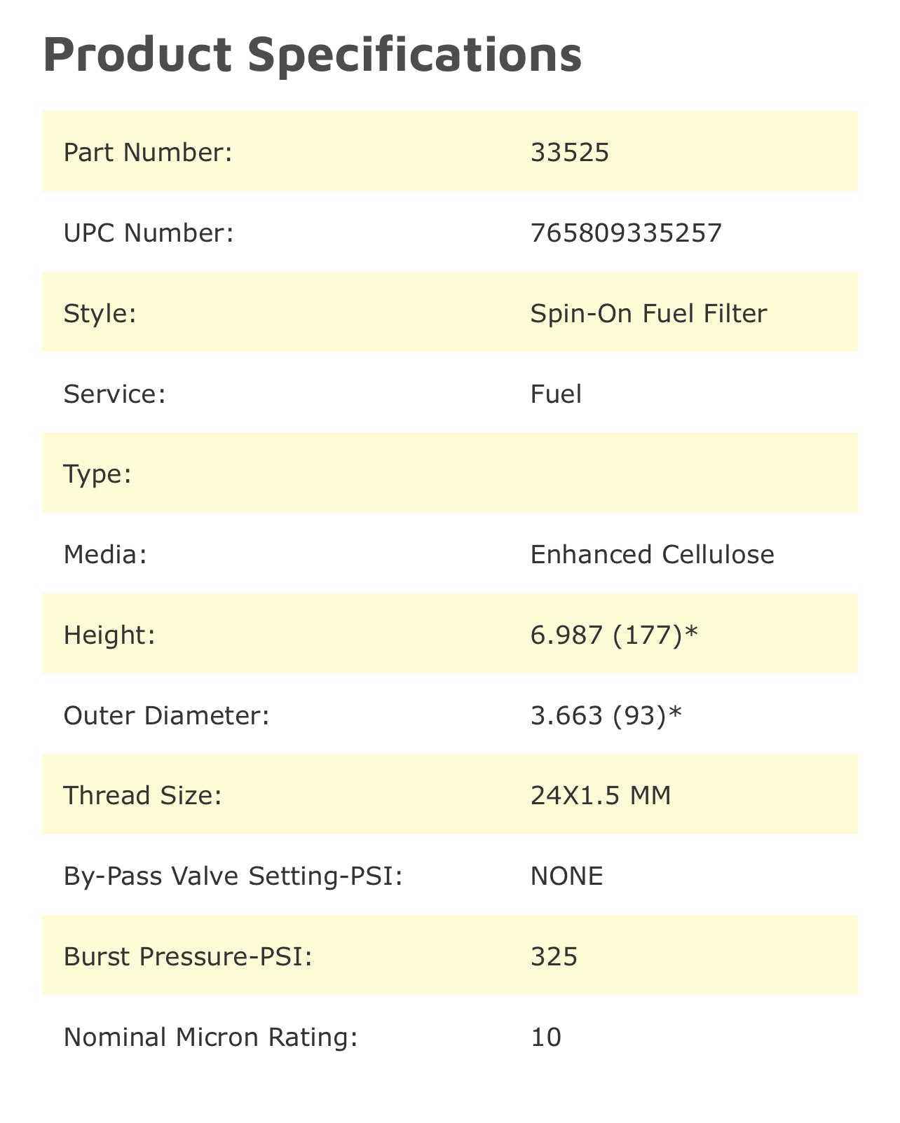 NAPA 3525 Spin-On Fuel Filter