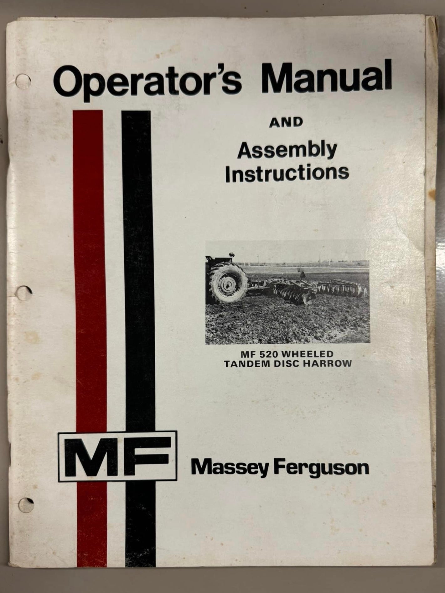 Massey Ferguson MF 520 Wheel Tandem Disc Harrow _ Operator’s Manual