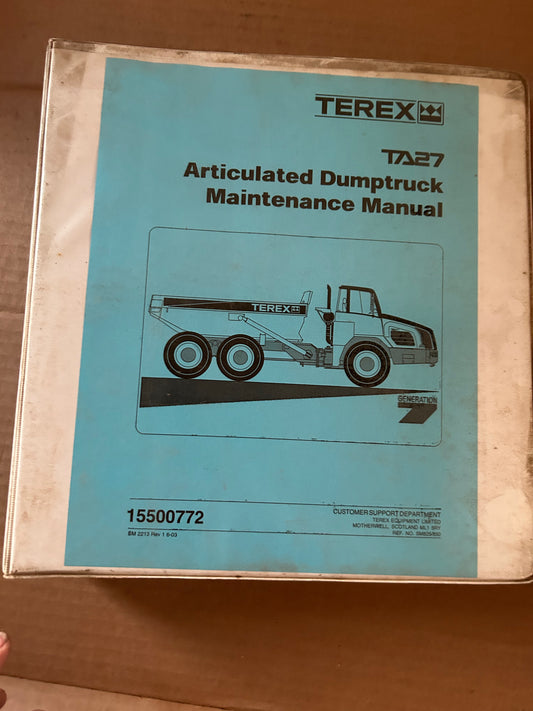 Terex _ TA27 Articulated Dumptruck _ Maintenance Manual
