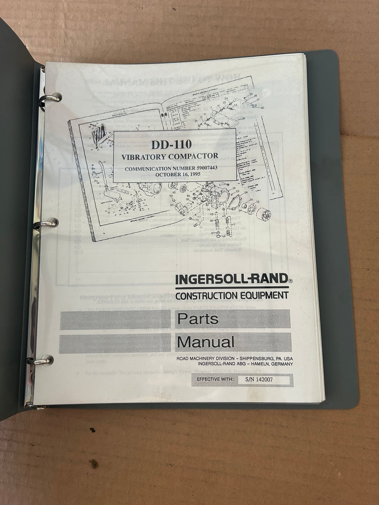 Ingersoll-Rand _ DD-110 Vibratory Compactor _ Parts Manual sn 142007