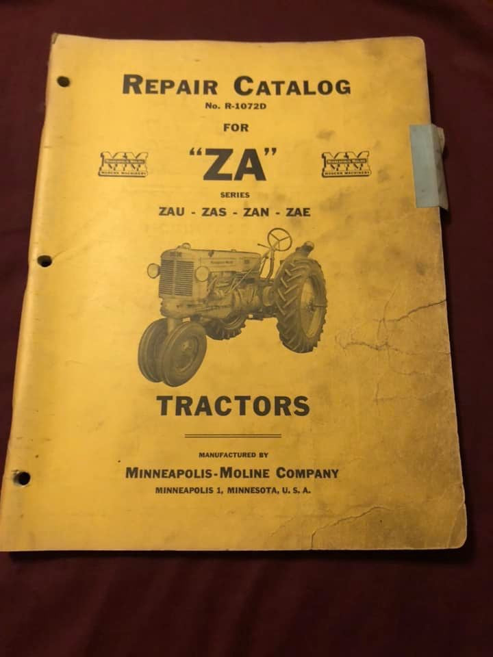 Minneapolis Moline - ZA Tractors - Repair Catalog