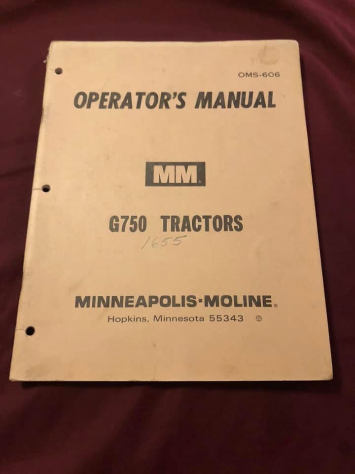 Minneapolis-Moline _ G750 Tractors _ Operator’s Manual