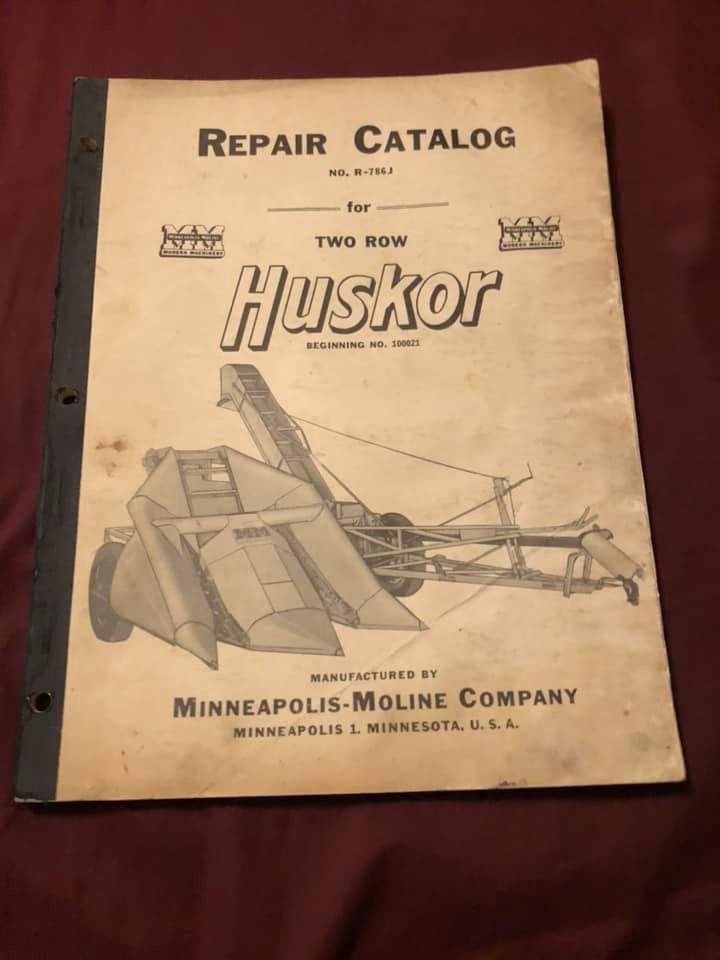 Minneapolis Moline - Two Row Huskor - Repair Catalog