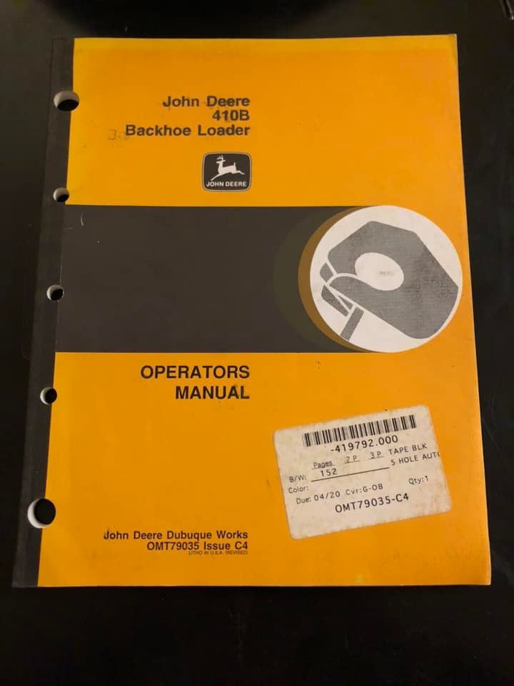 John Deere 410B Backhoe Loader _ Operator's Manual