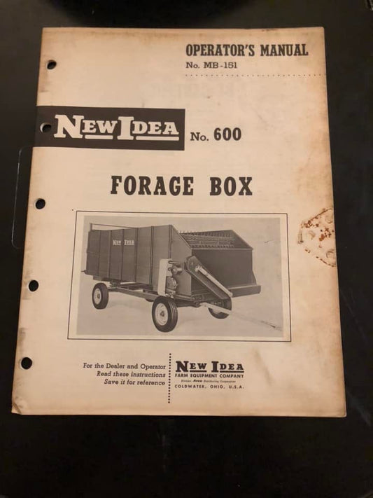 New Idea _ No 600 Forage Box _ Operator’s Manual