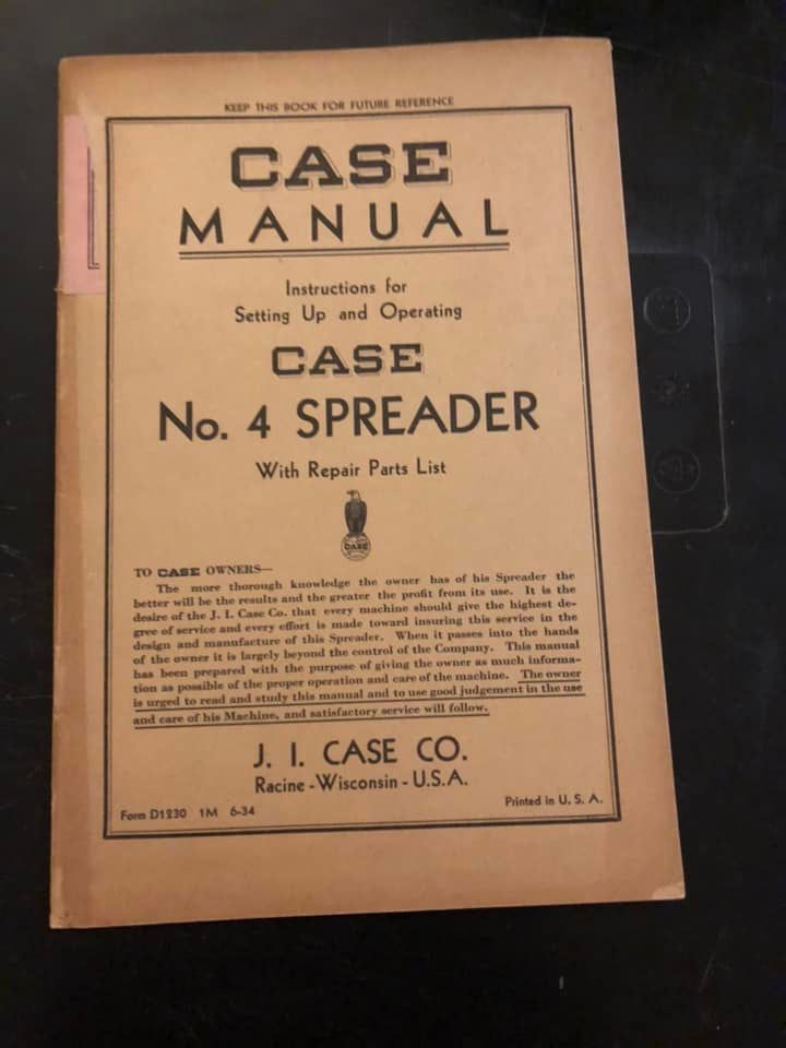 J I Case _ No 4 Speader _ Instructions for Setting Up & Operating