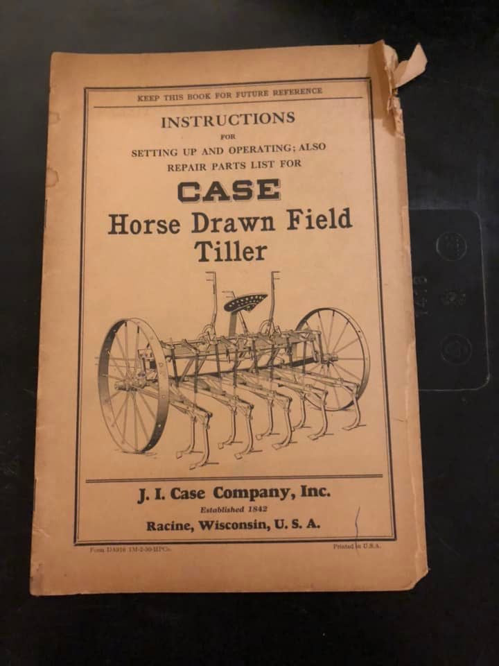 J I Case _ Horse Drawn Field Tiller _ Instructions for Setting Up & Operating