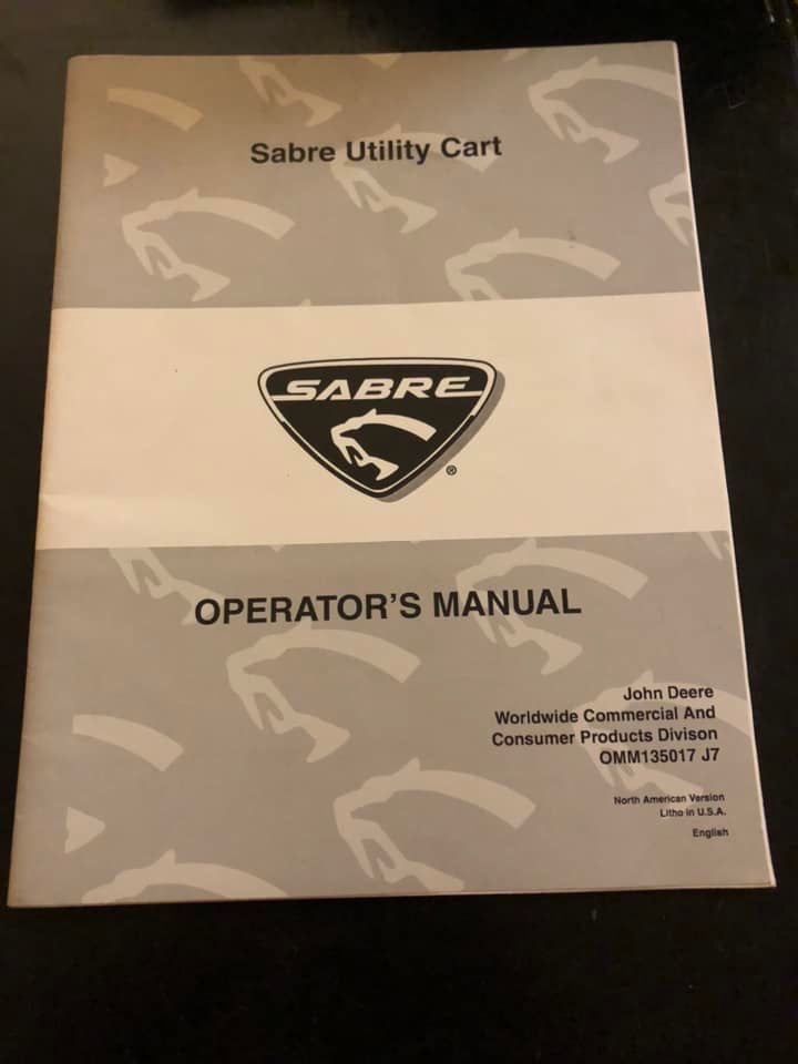 John Deere _ Sabre Utility Cart _ Operator's Manual