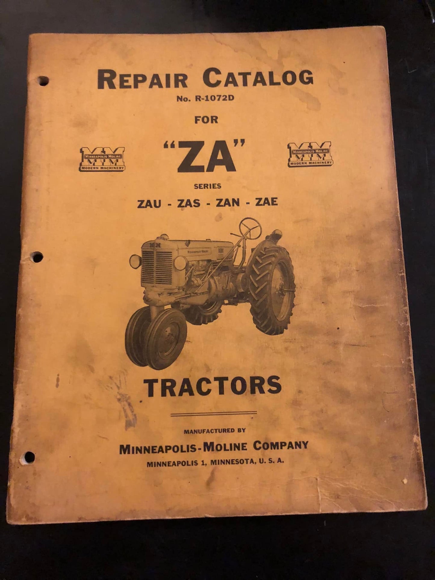 Minneapolis Moline - ZA Tractors - Repair Catalog