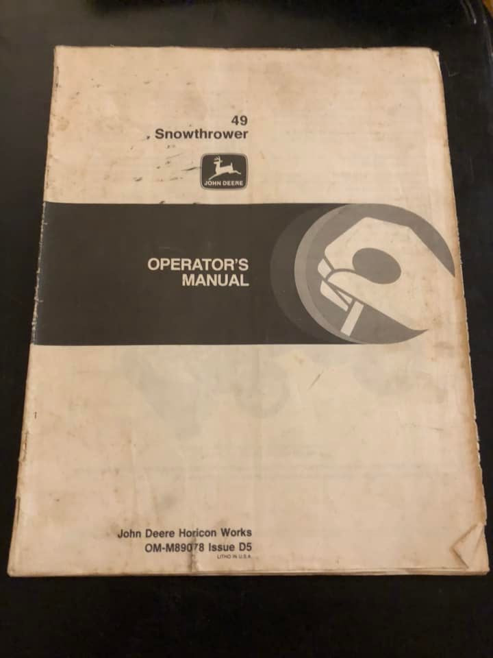 John Deere _ 49 Snow Thrower _ Manuals