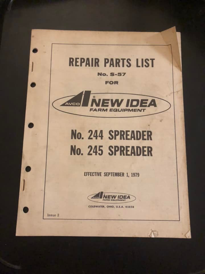 New Idea _ no 244 & 245 Spreader _ Repair Parts List