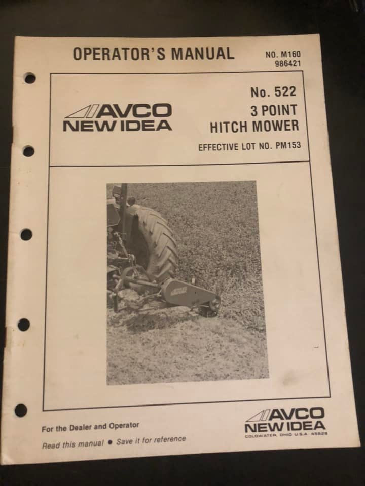 New Idea _ no. 522 3-Point Hitch Mower M160 _ Operator’s Manual