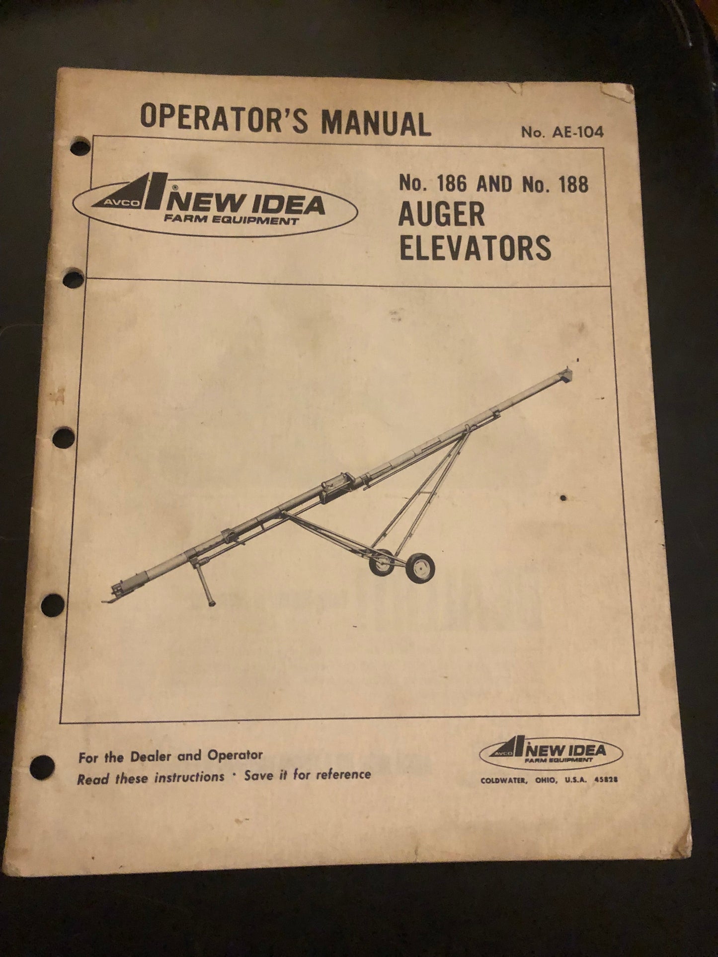 New Idea _ No 186 & 188 Auger Elevators _ Operator’s Manual