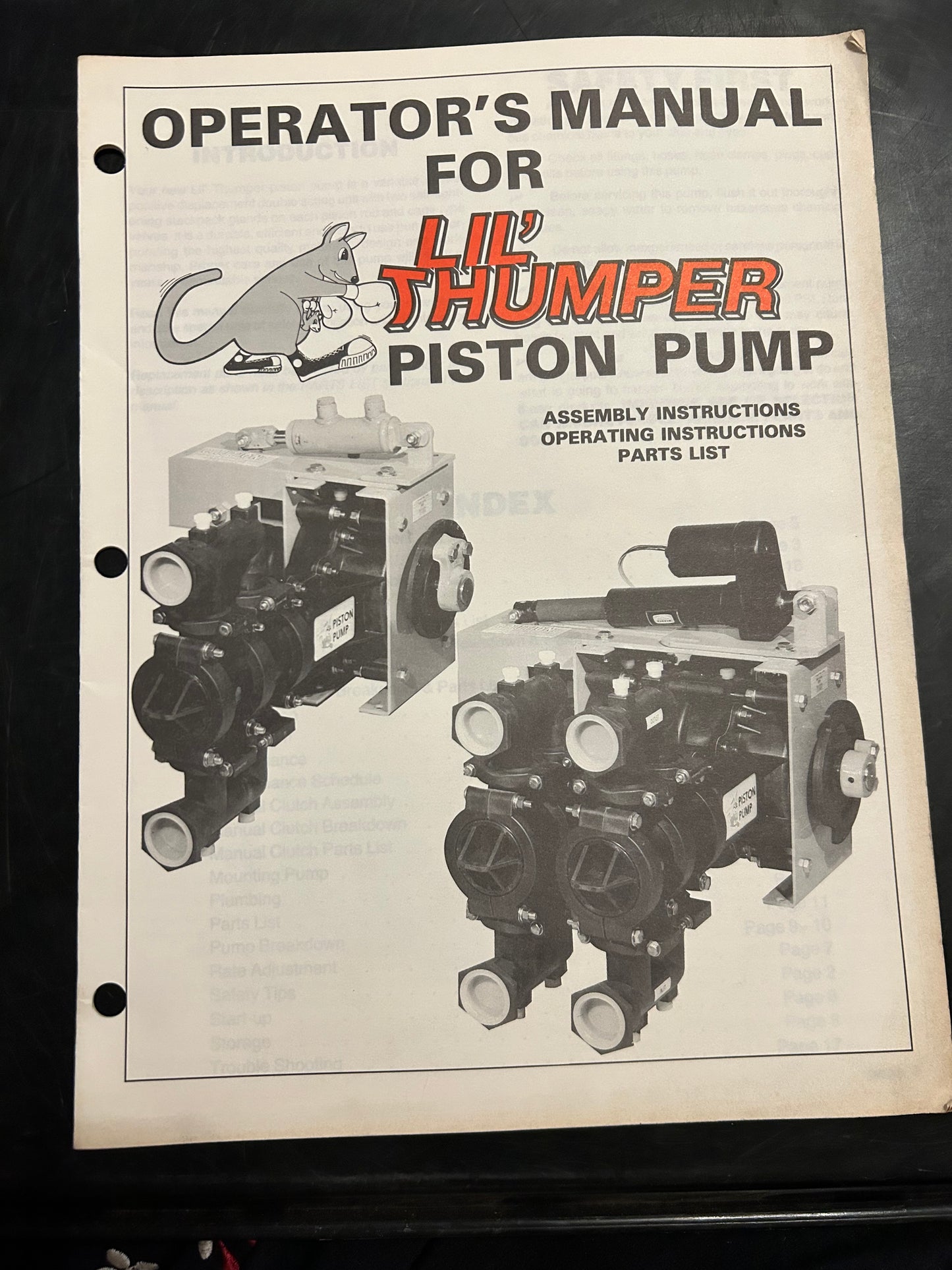 Lil Thumper Piston Pump _ Operator’s Manual