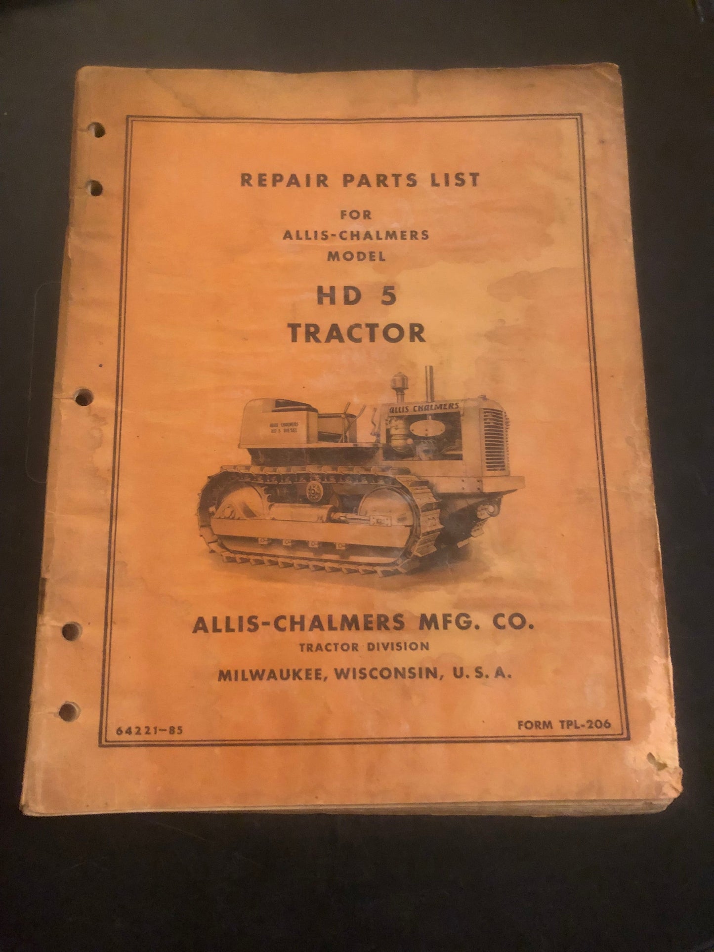 Allis-Chalmers _ model HD 5 Tractor _ Parts List