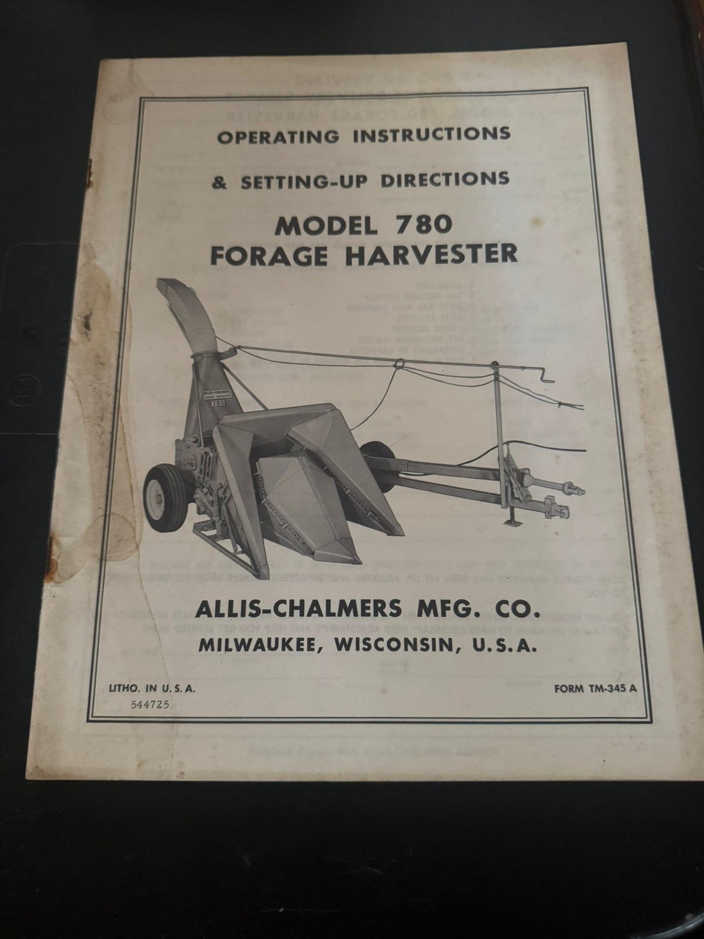 Allis-Chalmers Model 780 Forage Harvester _ Operating Instructions & Setting-Up Directions