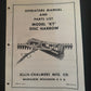 Allis-Chalmers Model KT Disc Harrows  _ Operators Manual & Parts List