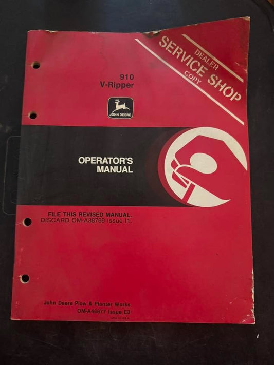John Deere _ 910 V-Ripper _ Operator's Manual