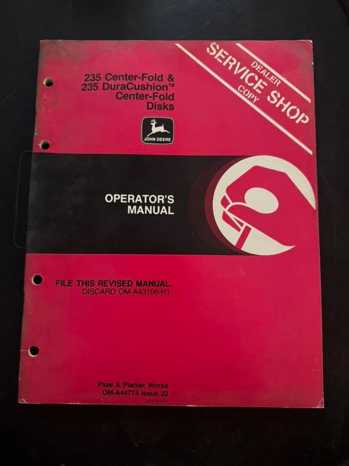 John Deere _ 235 Center-Fold & 235 Dura-Cushion Center-Fold Disks _ Operator's Manual