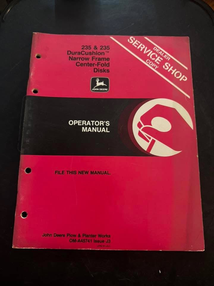John Deere _ 235 Center-Fold & 235 Dura-Cushion Center-Fold Disks _ Operator's Manual