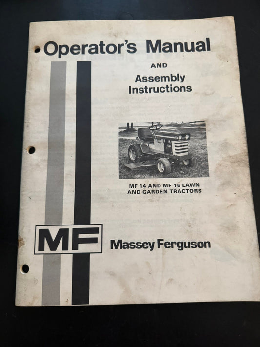 Massey _ MF 14 & 16 Lawn & Garden Tractors _ Operator’s Manual & Assembly Instructions
