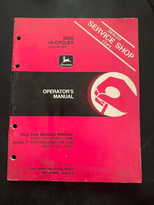 John Deere _ 6000 Hi-Cycle _ Operator's Manual OM-N159592 C3