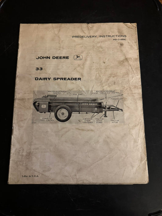 John Deere _ 33 Dairy Spreader _ Pre-Delivery Instructions