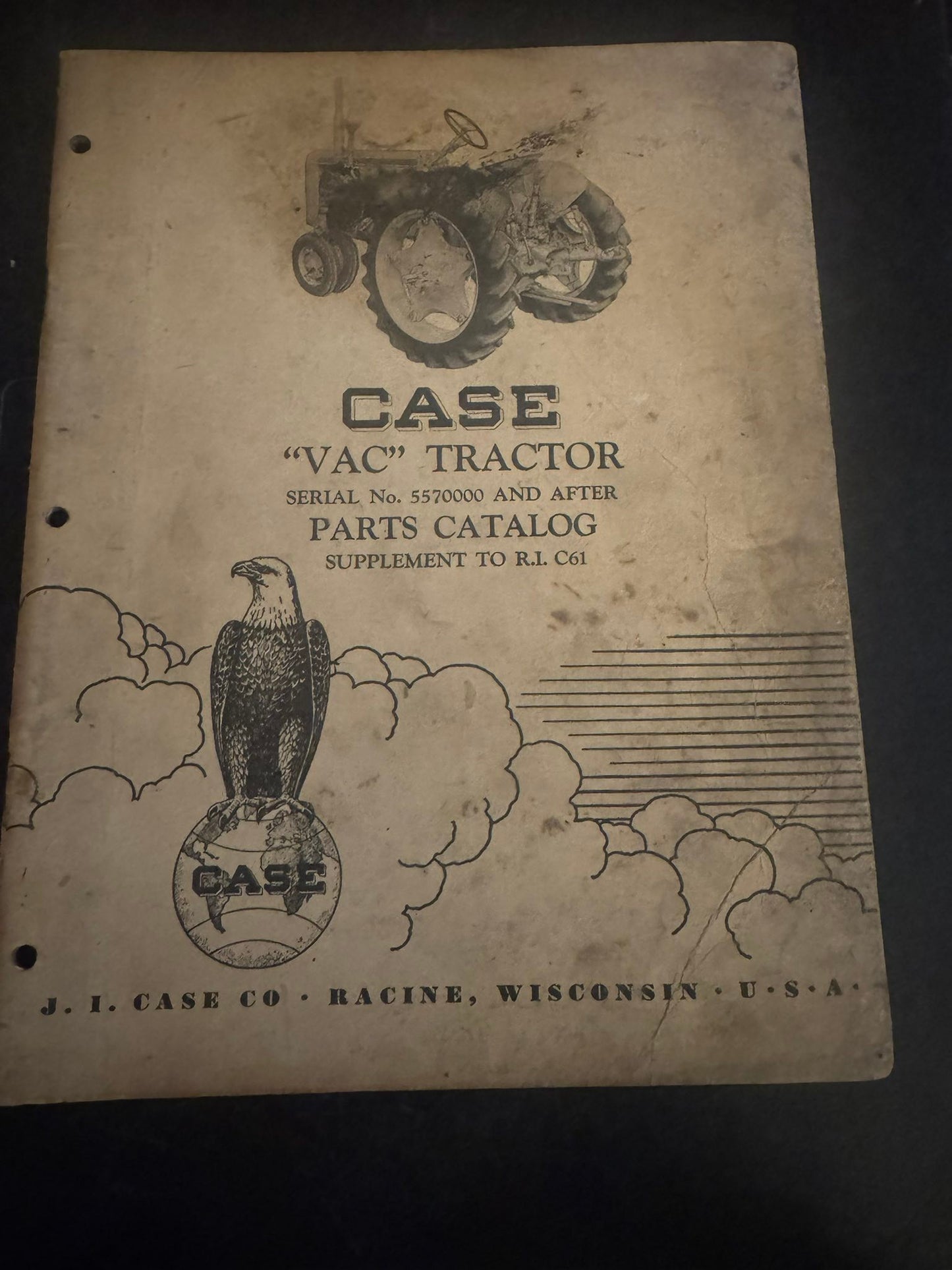 J I Case _ VAC Tractor s/n 5570000 & after _ Parts Catalog no RI C61