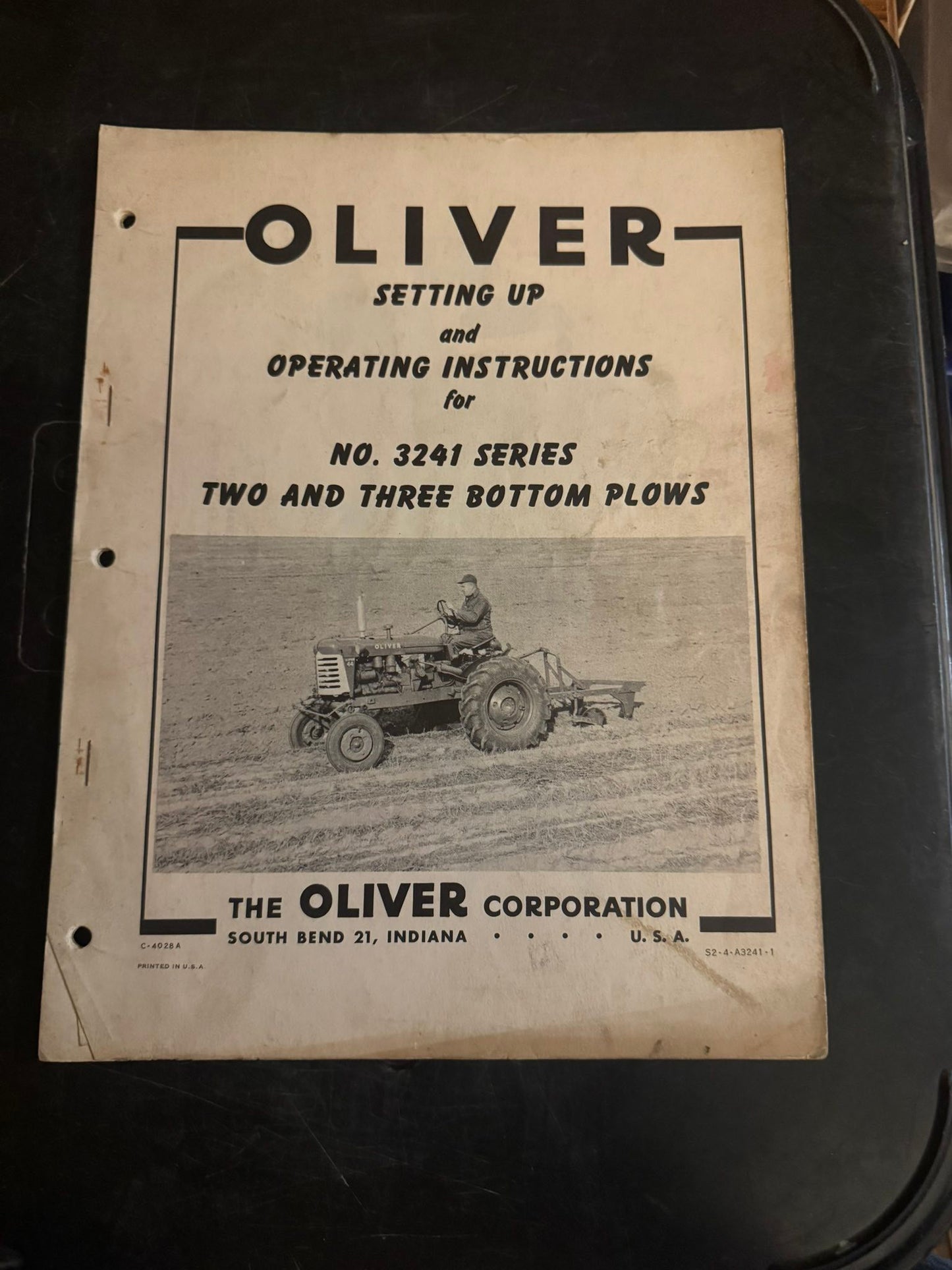 Oliver _ no 3241 series 2 & 3 Bottom Plows _ Setting Up & Operating Instructions