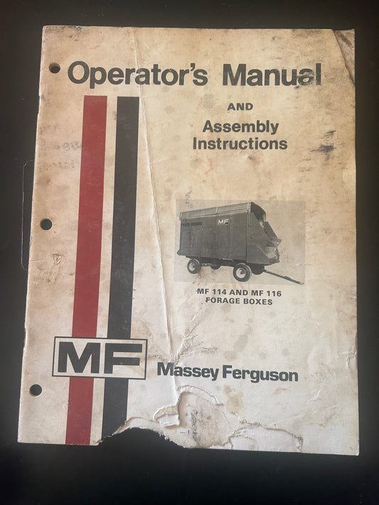 Massey Ferguson _ MF 114 AND MF 116 Forage Boxes _ Operator’s Manual & Assembly Instruction