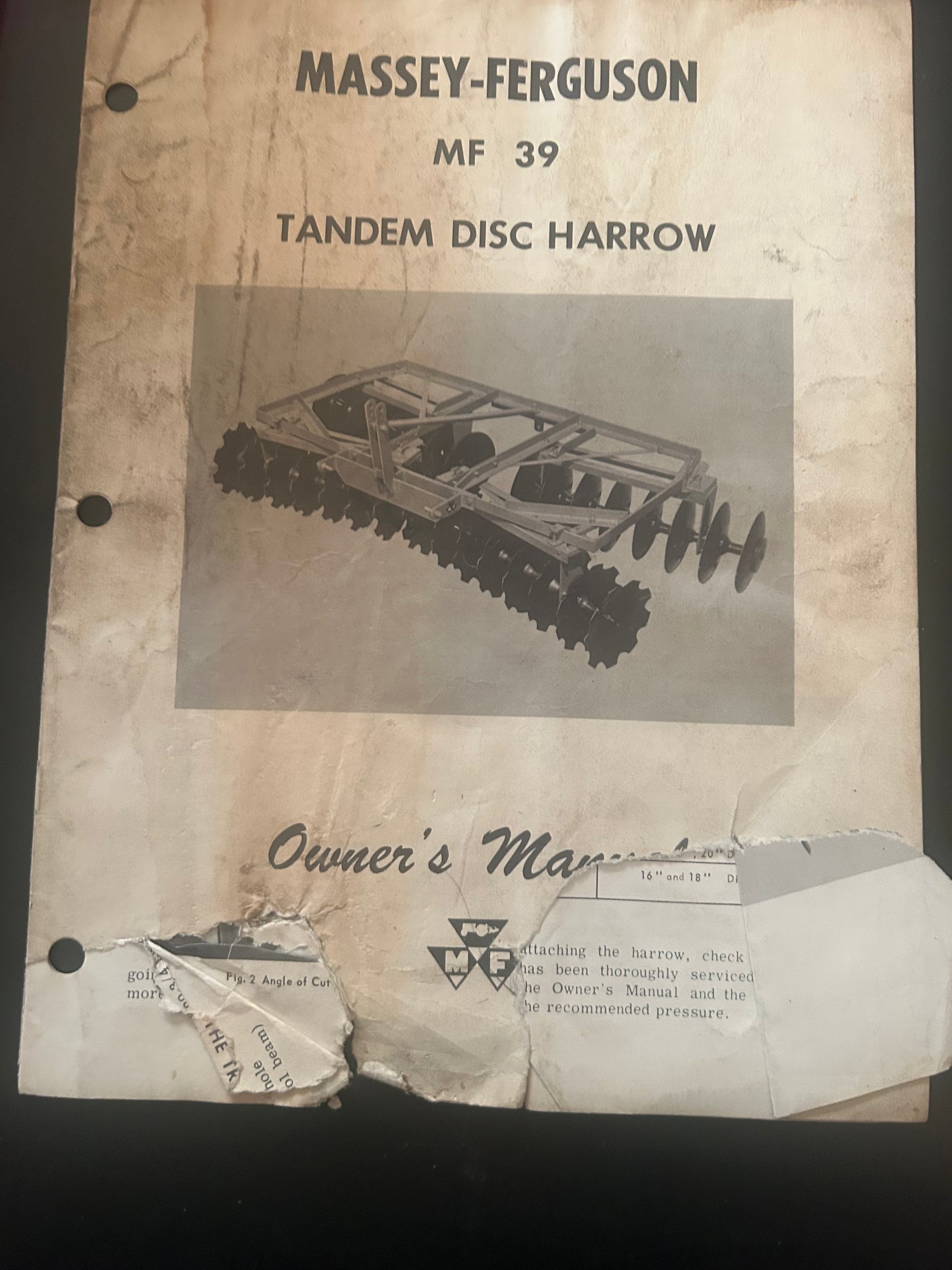 Massey Ferguson _ MF 39 TANDEM DISC HARROW _ Owner’s Manual