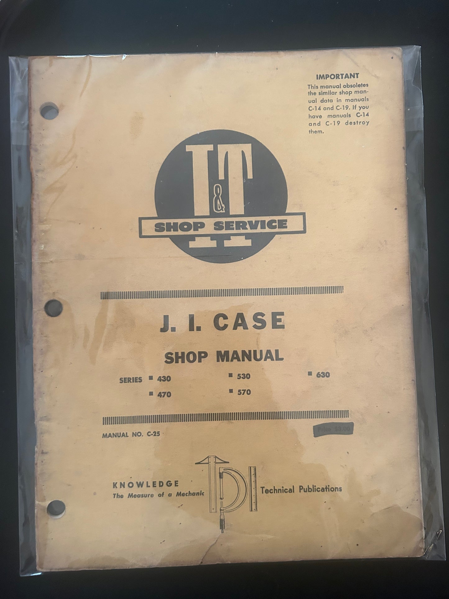 I&T _ JI Case model SERIES • 430 • 470 • 530 • 570 • 630 _ Shop Manual  C-25