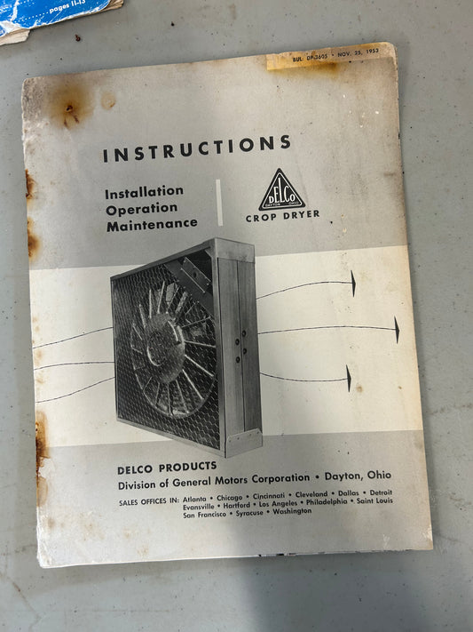Delco _ Crop Dryer _ Installation, Operation & Maintenance