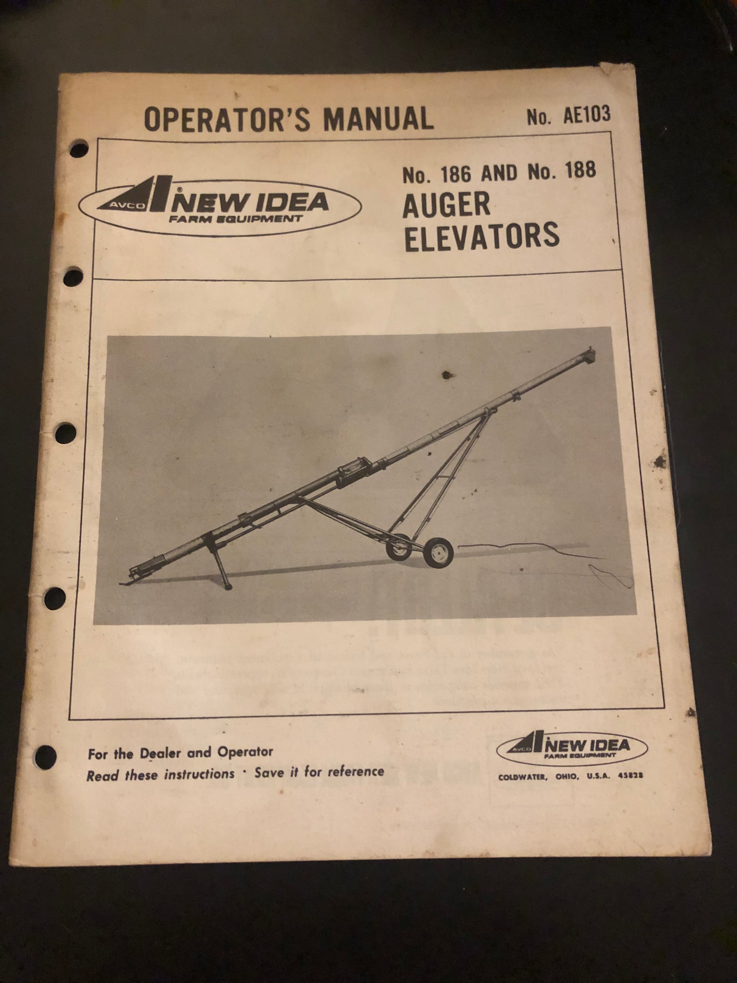 New Idea _ No 186 & 188 Auger Elevators _ Operator’s Manual