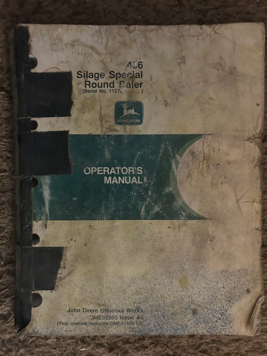 John Deere _ 456 Silage Special Round Baler _ Operator’s Manual OME92590 A8