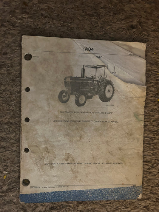 John Deere _ 2840 Tractor w/2 post rollguard & canopy _  Parts Catalog PC-4160