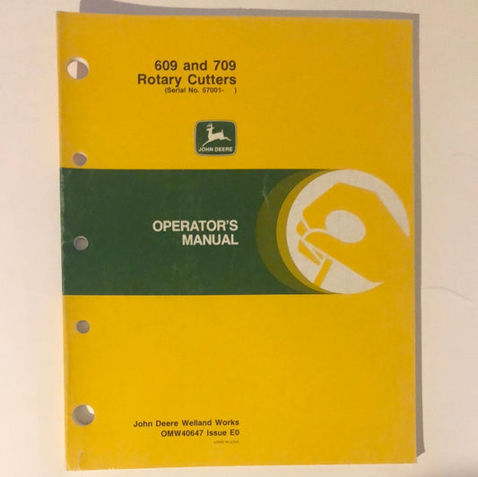 John Deere 609 & 709 Rotary Cutters OM-W40647 E0 _ Operator's Manual