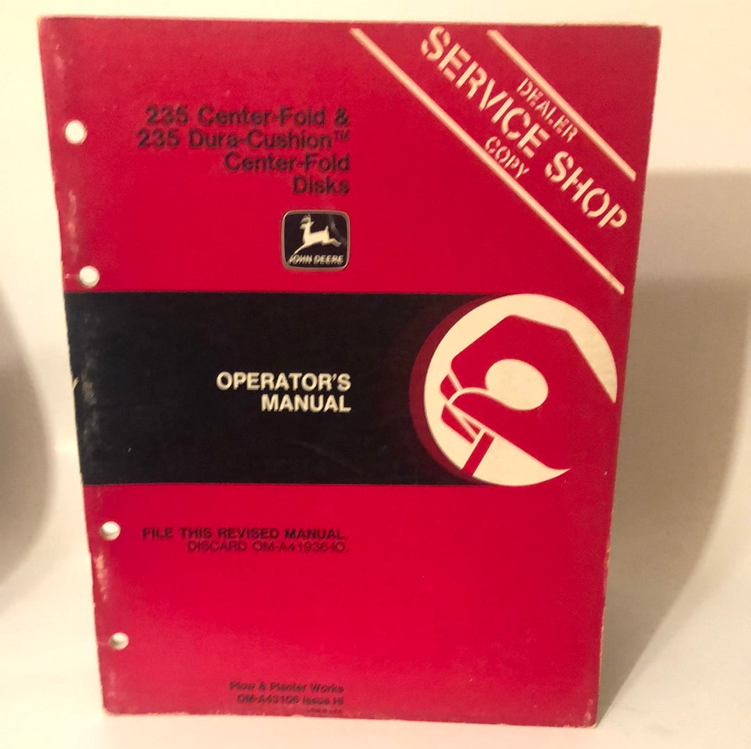 John Deere _ 235 Center-Fold & 235 Dura-Cushion Center-Fold Disks _ Operator's Manual