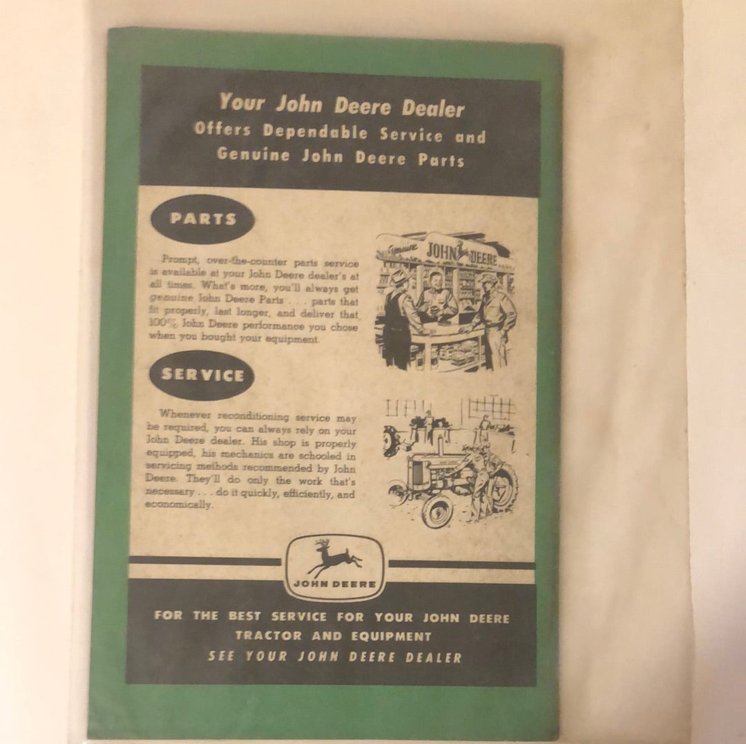 John Deere 30 Trailer Sprayer OM-B65-1158 Operator’s Manual