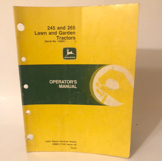 John Deere _ 245 & 265 Lawn and Garden Tractors _ Operator's Manual