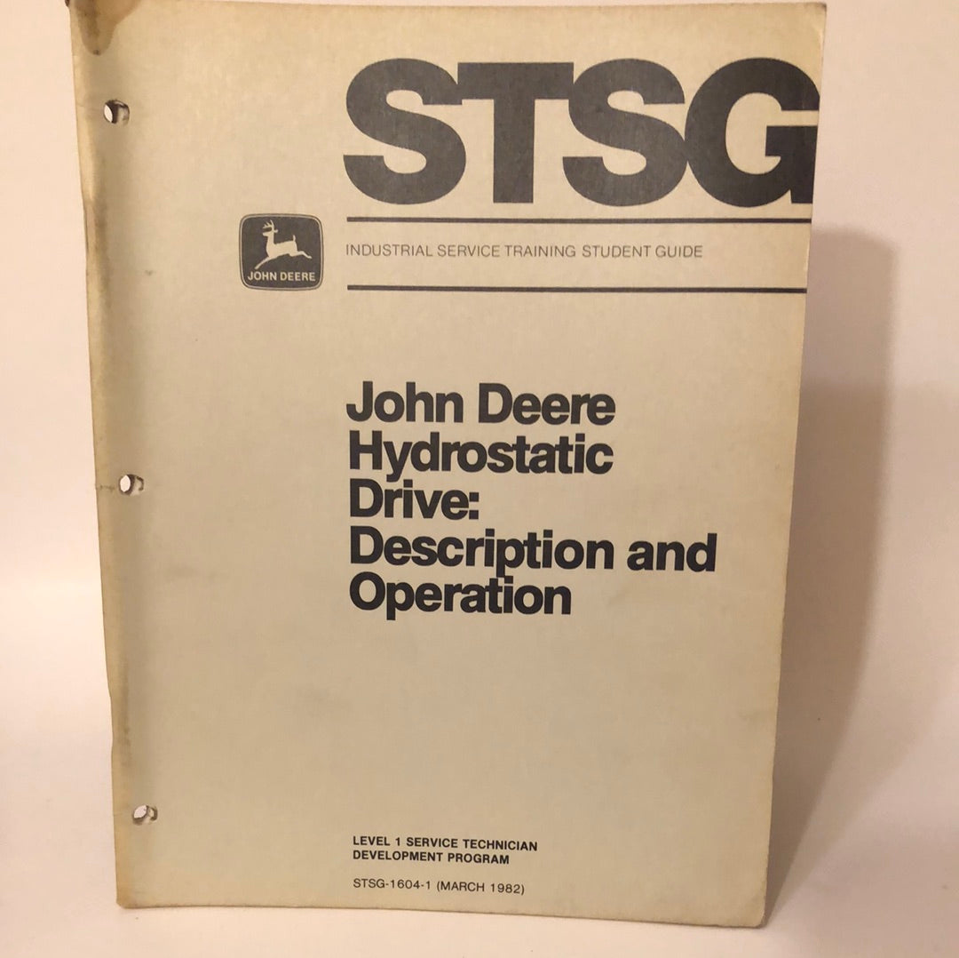 John Deere Hydrostatic Drive: Description & Operation - STSG